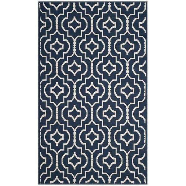 Montauk Hand Woven Medium Rectangular Area Rug, Navy and Ivory - 5 x 8 ft., Safavieh, Mfr#: MTK722H-5